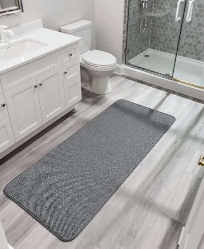 Bosap Bath Mat,Ultra Thin Bathroom Runner Rugs,Large Bath Mats for Bathroom,Quick Dry,Non-Slip,Machine Washable,Low