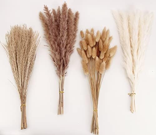 Natural Dried Pampas Grass Decor, Brown Pampas Grass, Bunny Tails Dried Flowers, Reed Grass Bouquet for Wedding Boho