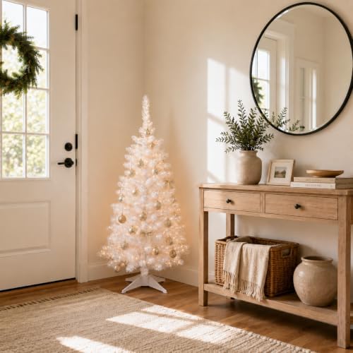 3FT White Artificial Small Christmas Tree Mini Tabletop Decor