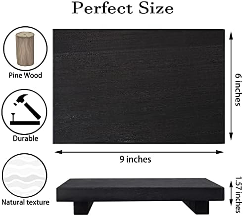 Wood Bathroom Tray Farmhouse Decor Kitchen Soap Holder, 9"x6" Black