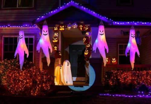 Halloween Ghost Decorations Outdoor, Hanging Ghosts Halloween Decor Spooky