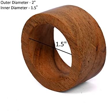 SAMHITA Handmade Acacia Wood Napkin Ring Set of 12 for Dining, Anniversary, Birthday, Christmas | Napkin Ring for Home and Kitchen Décor