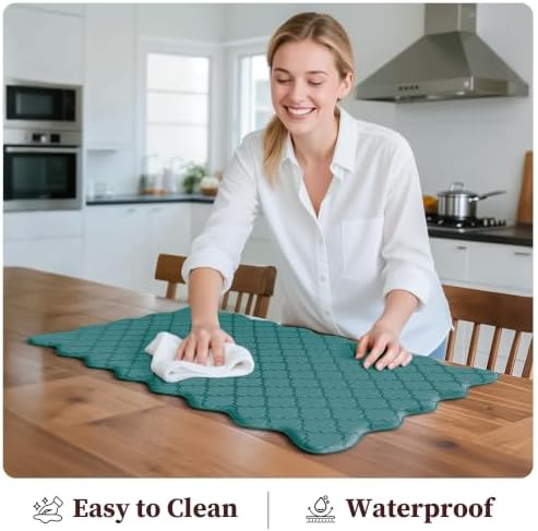 Arenarug Upgrade Scalloped Kitchen Mats Rugs 2PC, Spruce Green