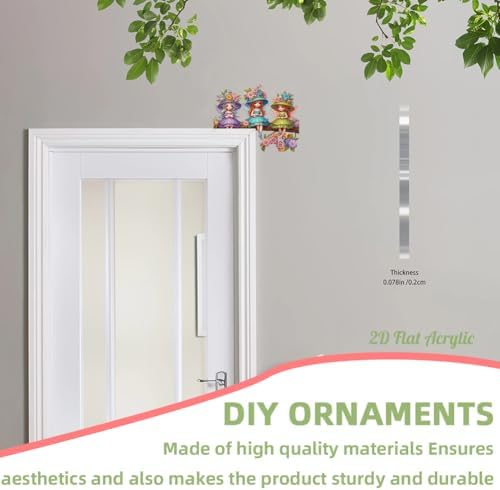 DIY Diamond Art Painting Door Corner Decor, PVC Frame Signs with Girls Designs for Holiday Home, Festive Wall Hanging Gift for Family