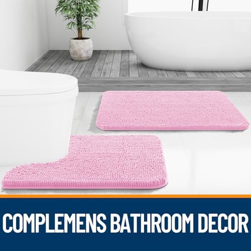 OLANLY Bathroom Rugs 36x24, Extra Soft Absorbent Chenille Bath Rugs