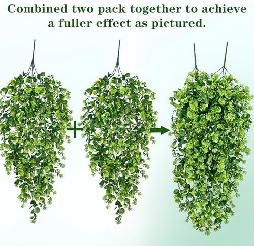 Waipfaru 4Pcs Fake Hanging Plants 3ft Fake Plants Vines Greenery