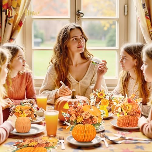 NICROHOME EUR Fall Decoration, 4PCS Vase-Shape Honeycomb Table Centerpiece