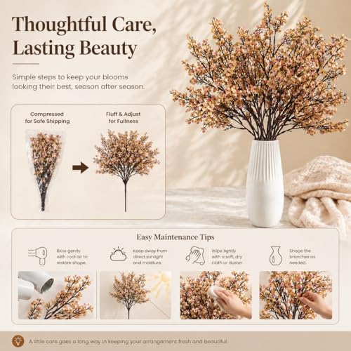 Mandy's 15 Bundles Artificial Gold Baby’s Breath Flowers