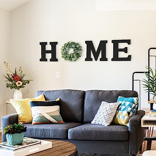 Pinkpum Wood Home Sign with Eucalyptus Wreath for O Home Decor Wall Decor