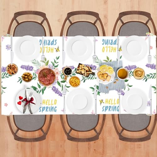 Summer Party Decorations - Summer Decorations for Home - 2 Pack Disposable Plastic Tablecloth | Floral Tablecloth for Mothers Day Wildflower Butterfly Birthday Garden Party Decorations