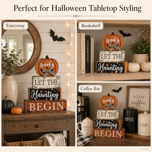 Halloween Pumpkin Decor Indoor, Halloween Decorations for Home Kitchen
