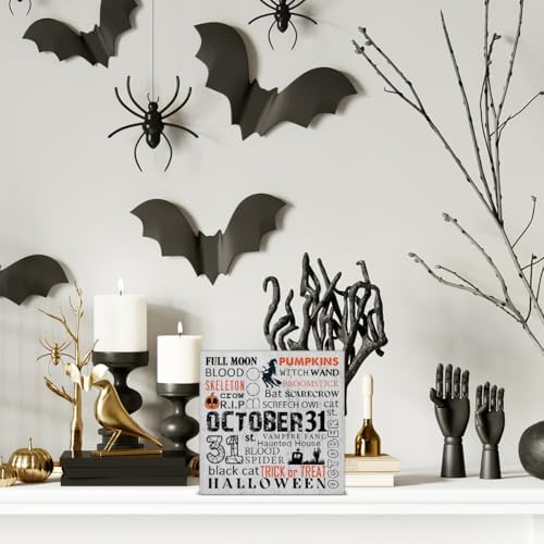 Halloween Decorations, October 31 Wooden Sign Decor Desk Sign