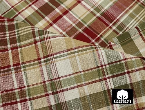 COTTON CRAFT Harvest Plaid Cloth Napkin - 12 Pack 100% Cotton Dinner Napkin