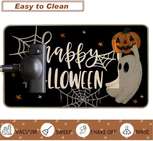 Baccessor Halloween Welcome Doormat Ghost Pumpkin 17x36 Inch