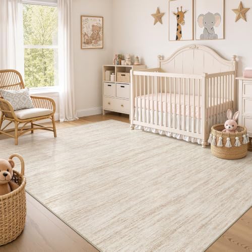 Nakagishi Boho 9x12 Area Rug Living Room Rugs Machine Washable Beige