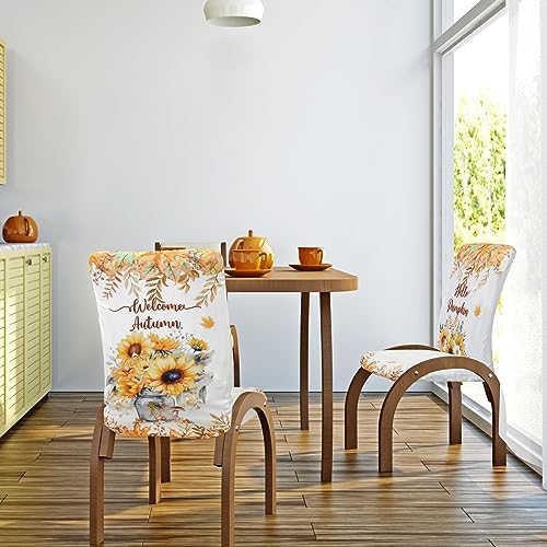 Preboun 6 Fall Chair Covers Thanksgiving Pumpkin Dining Protector