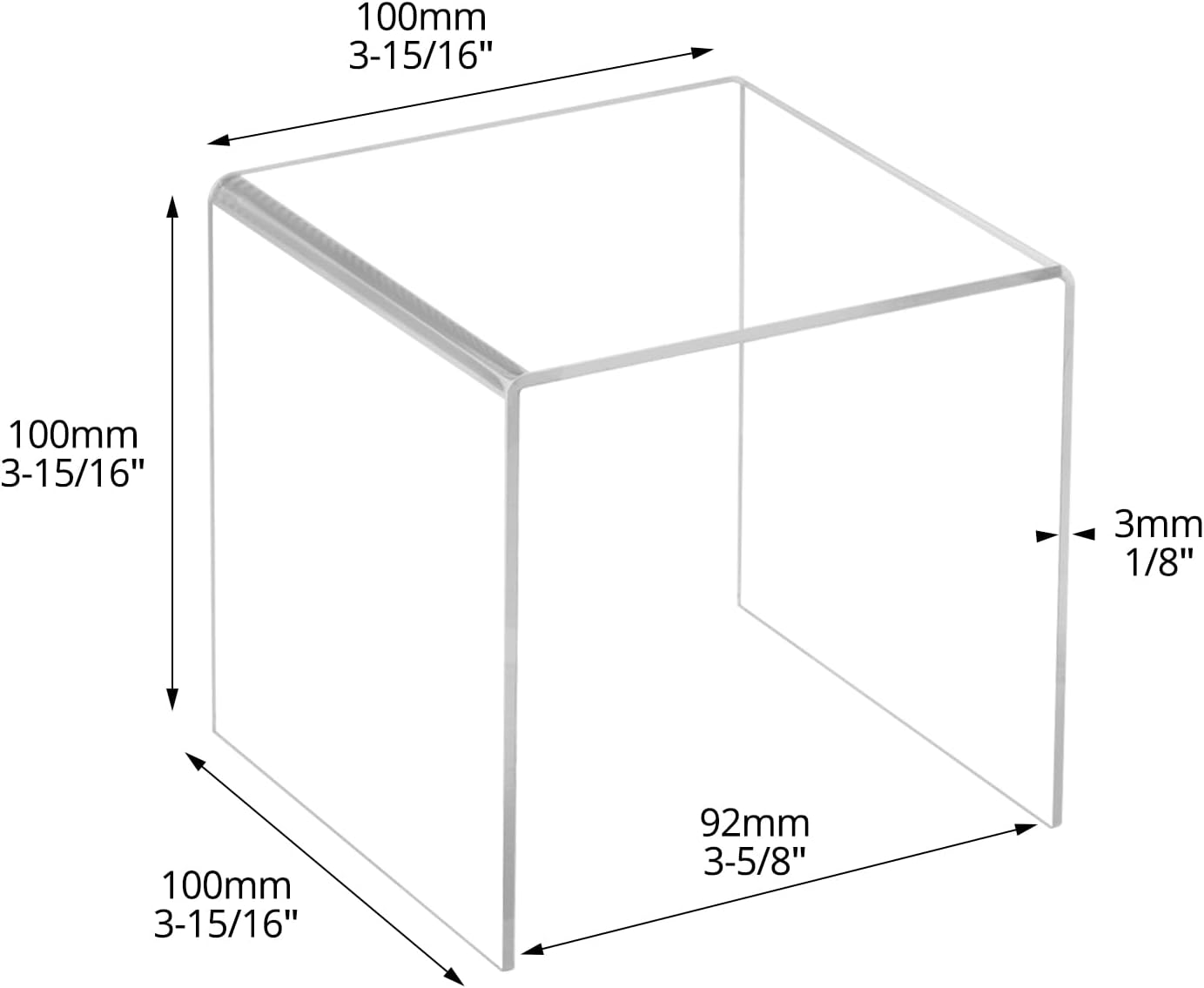 Lightweight Stands for Cupcakes / Clear / 4 x 4 x 4 / Set of 8