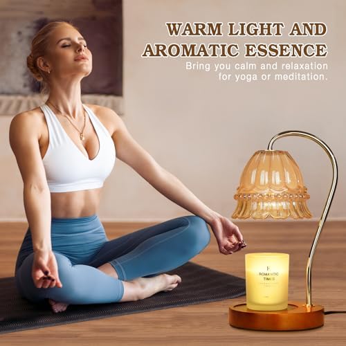 Funistree Flower Candle Warmer Lamp with Timer, Dimmable Candle Lamp Warmer, Christmas Birthday Gifts for Women Mom