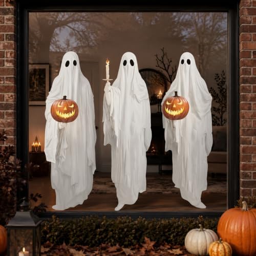 34" Halloween White Ghost Window Mirror Cling Decal Decorations Extra Large