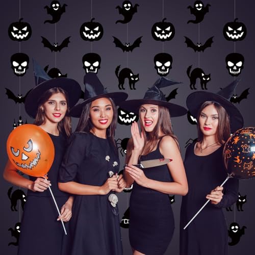 Xinnun 8 Pcs Halloween Hanging Garland Banner Decorations