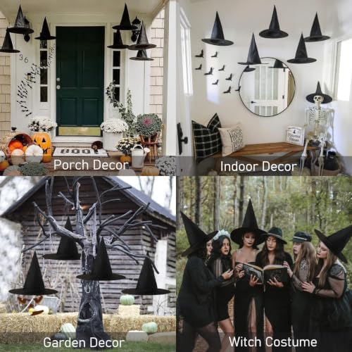 CESOF 6 Pcs Witch Hat Halloween Decorations Hanging Floating Witches Hats