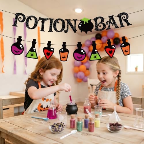 Halloween Party Decorations, Potion Bar Glitter Banner