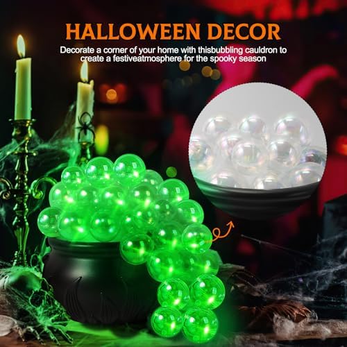 Halloween Decorations Indoor - DIY Witches Bubbling Cauldron Set with Light, Halloween Hocus Pocus Party Decor Black Witch Plastic Cauldron Bowl Pot Decorations for Table Mantle