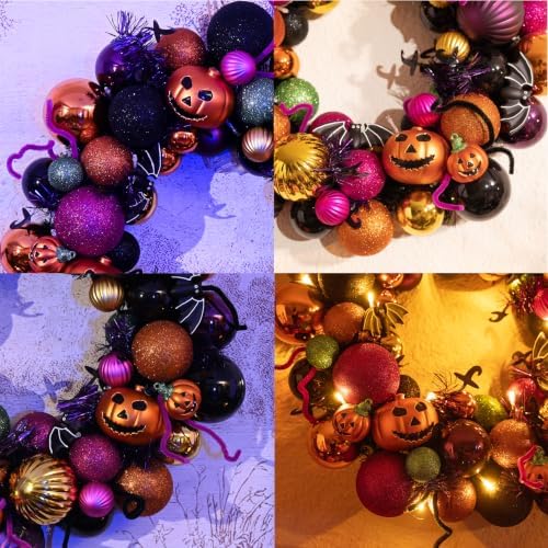 Valery Madelyn Halloween Decorations 20" Pumpkin Wreath for Front Door