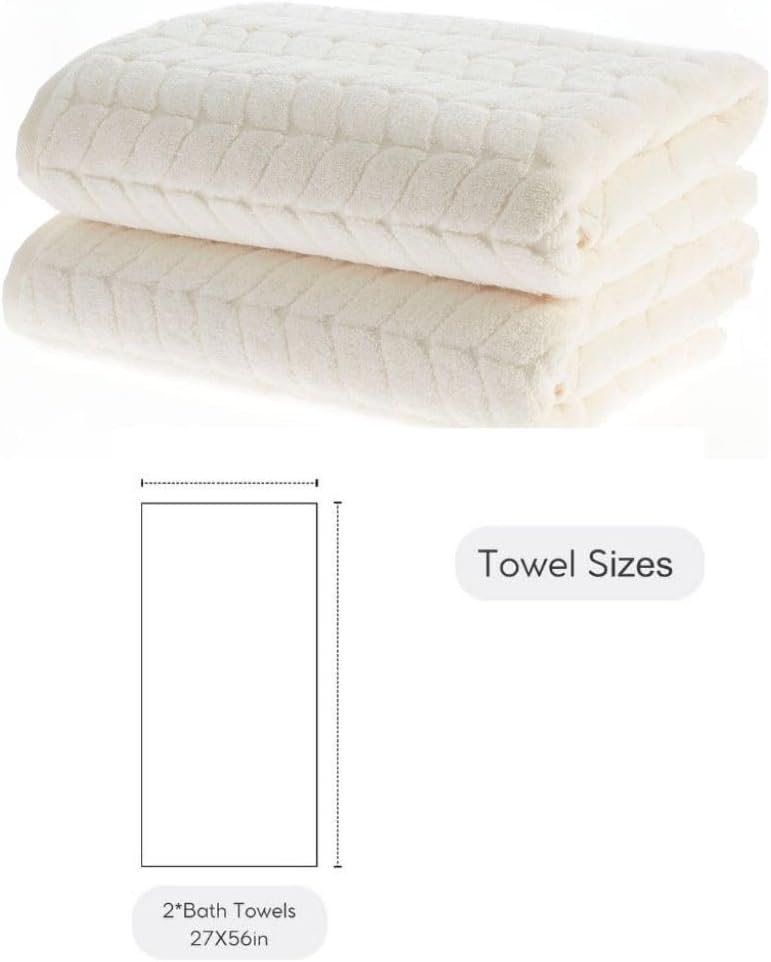 BAGNO MILANO Turkish Cotton Bath Towels, Hand Towels - Soft Plush Jacquard Collection - Highly Absorbent Towel Set