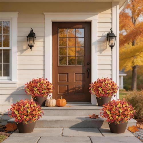 Artificial Fake Fall Plants Flowers for Outdoor Outside Home Decoration