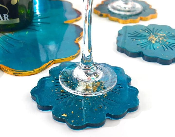 Silicone Coaster Mold Set 1 Big and 5 Small Cherry Blossom DIY / 6-cherry Blossom Shape / Set of 6