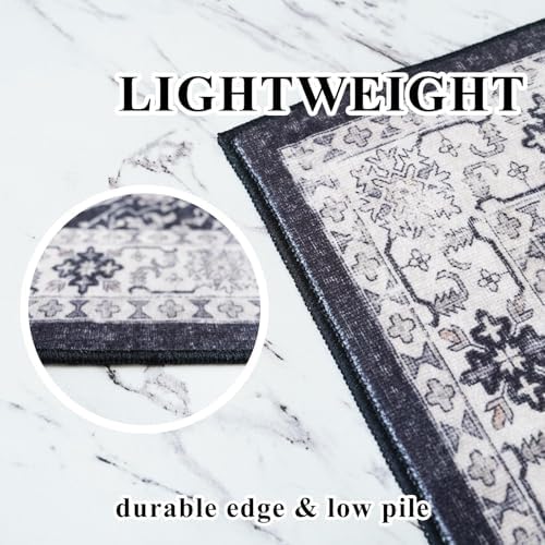 Washable 3x4 Entryway Area Rugs: Ultra Soft Low Pile Carpet for Kitchen Nursery Indoor Light-Weight Doormat Anti-Slip