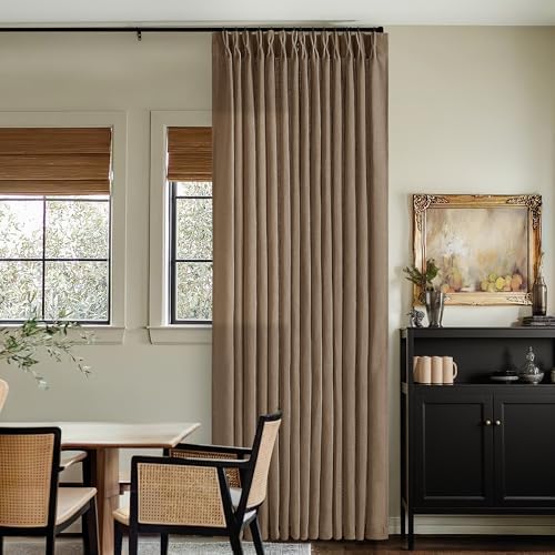 86 Inch Pinch Pleat Linen Memory Training Curtains Dutch Cocoa 2 Panels