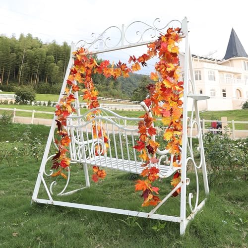 Joyhalo 6 Pack Fall Garland with Red Leaves