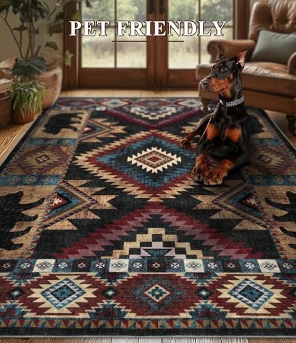 YIHOUSE 8x10 Western Cabin Area Rugs for Living Room