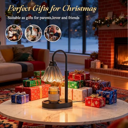 Flower Candle Warmer Lamp with Timer & 4-Level Dimmer, Adjustable Height