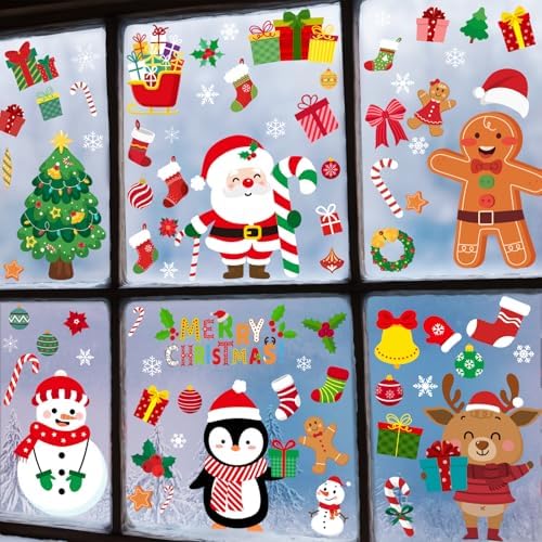 Cholemy 18 Sheets Holiday Window Clings, Halloween Thanksgiving Christmas