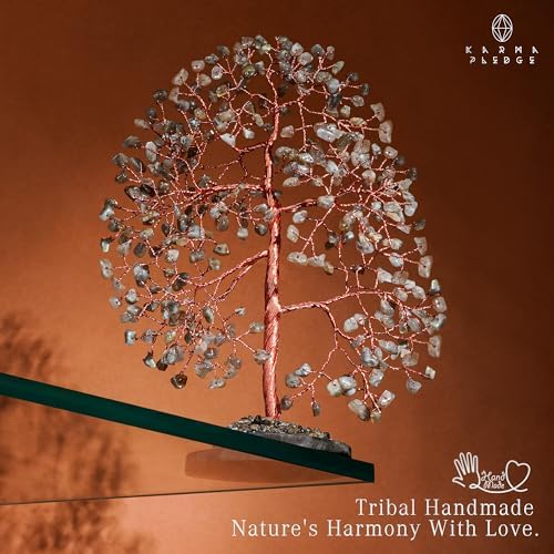 Crystal Tree of Life Birthday Gifts for Women, Men, Frineds, Handmade Labradorite Chakra Tree for Home, Room, Office