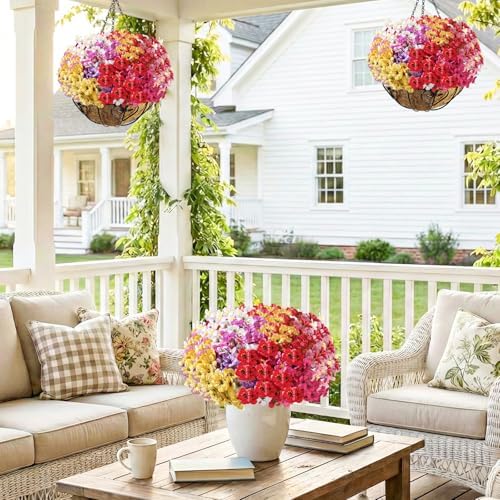 22 Pack Artificial Flowers for Outdoor Indoor Fake Plants(Multi-Colour)