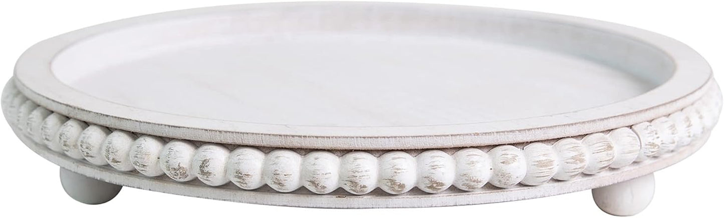 HPC Decor Round Wood Tray / 12inch Round White / 12 Inch