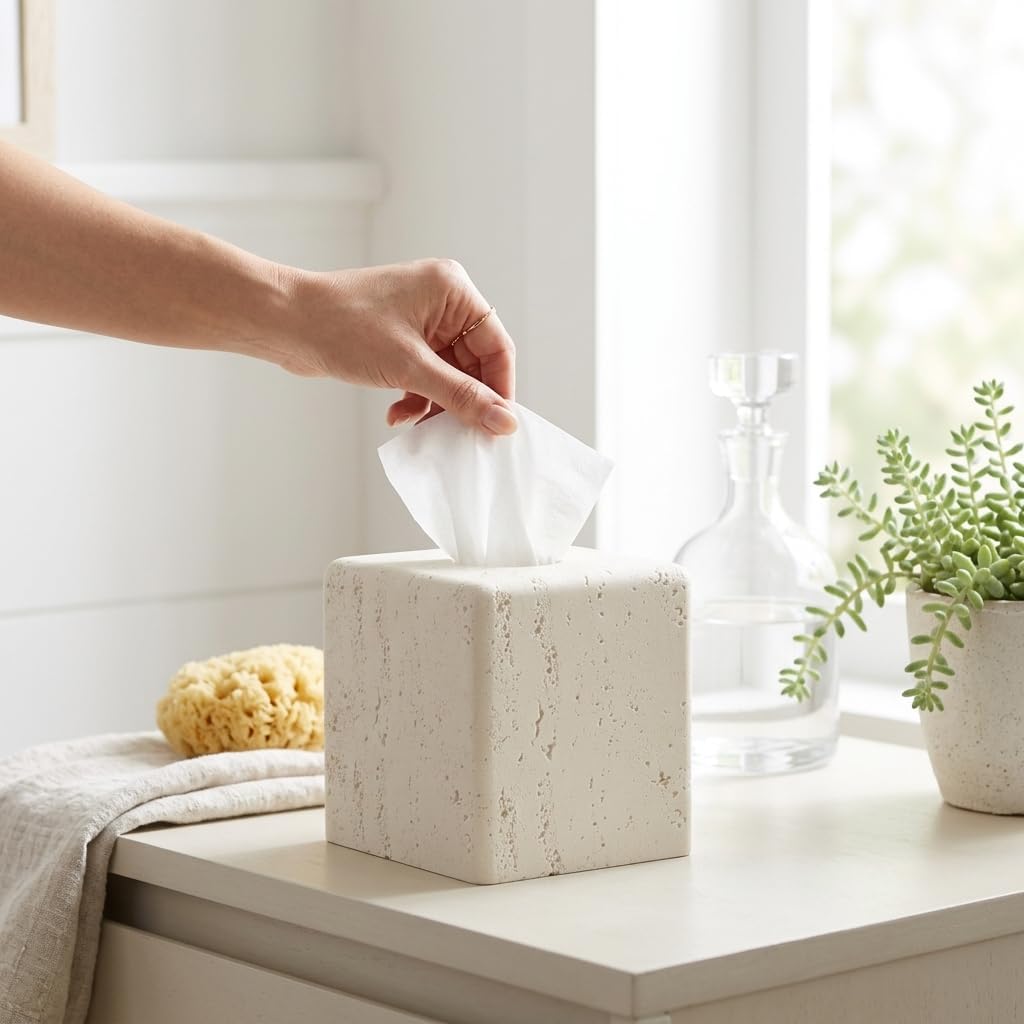 Tissue Box Cover Square / Off White