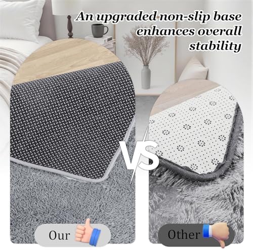 Area Rug Living Room Bedroom: 6x9 Fluffy Plush Shag Carpet Gray