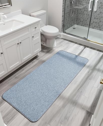 Bosap Bath Mat,Ultra Thin Bathroom Runner Rugs,Large Bath Mats for Bathroom,Quick Dry,Non-Slip,Machine Washable,Low