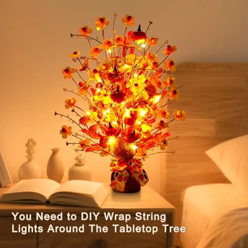 Joyhalo 2 Pack Lighted Christmas Tree Tabletop with LED Battery Operated