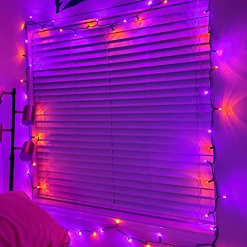 Dazzle Bright Purple and Orange Halloween Fairy String Lights, 2 Pack Total 40FT 120 LED Copper Wire Battery Operated Waterproof Lights, Halloween Decorations for Indoor Outdoor Patio Yard Party Decor