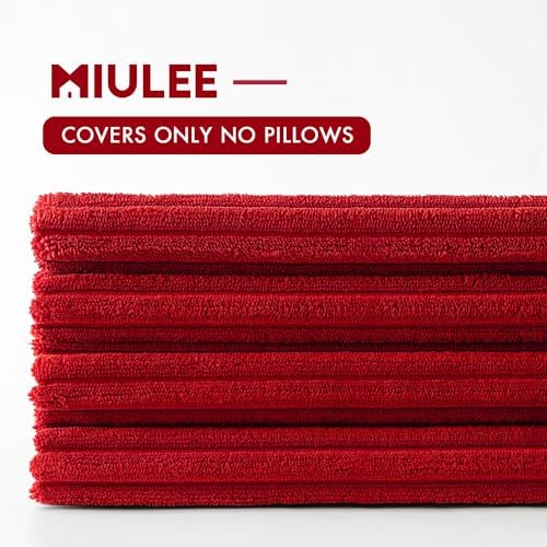 MIULEE Soft Corduroy Decorative Throw Pillow Covers Christmas Red 20x20