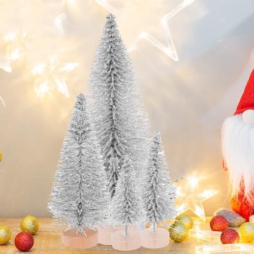 Yookat 40Pcs Artificial Mini Pine Trees Sisal Trees Bottle Brush Trees