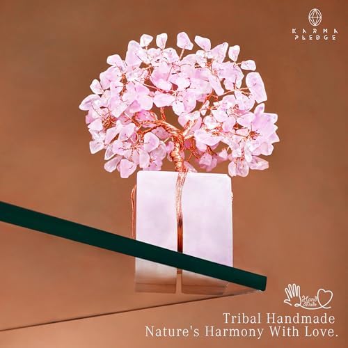 Rose Quartz Crystal Tree of Life Unique Birthday Gifts for Women, Mom, Sister, Friends. Handcrafted Chakra Healing
