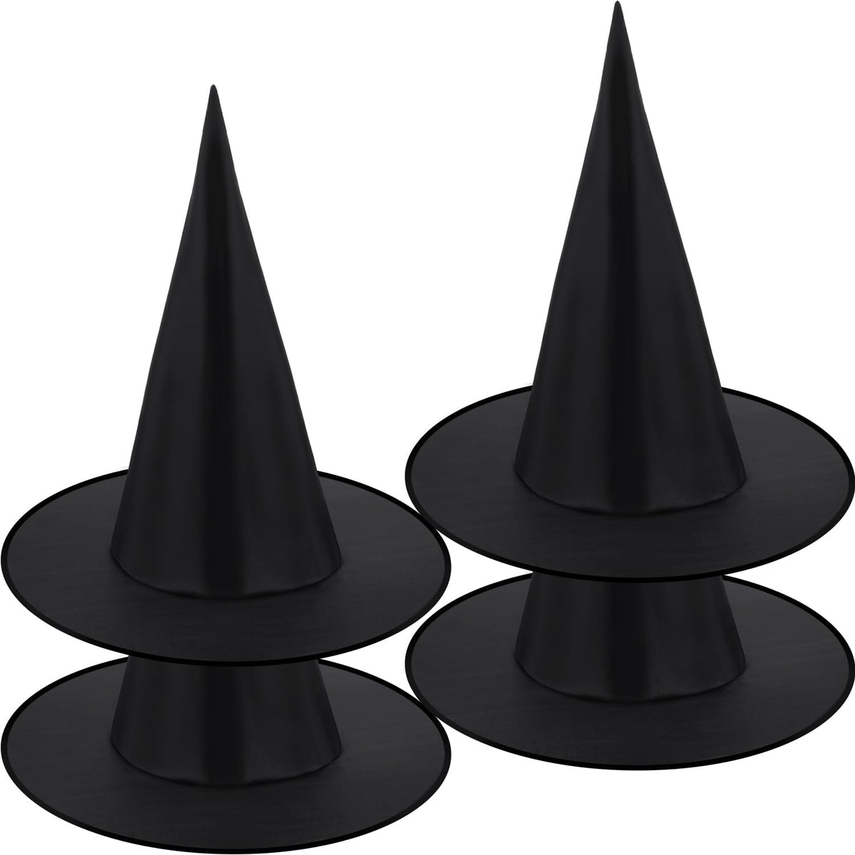 SATINIOR 4 Packs Halloween Witches Hats Costume Accessory Black