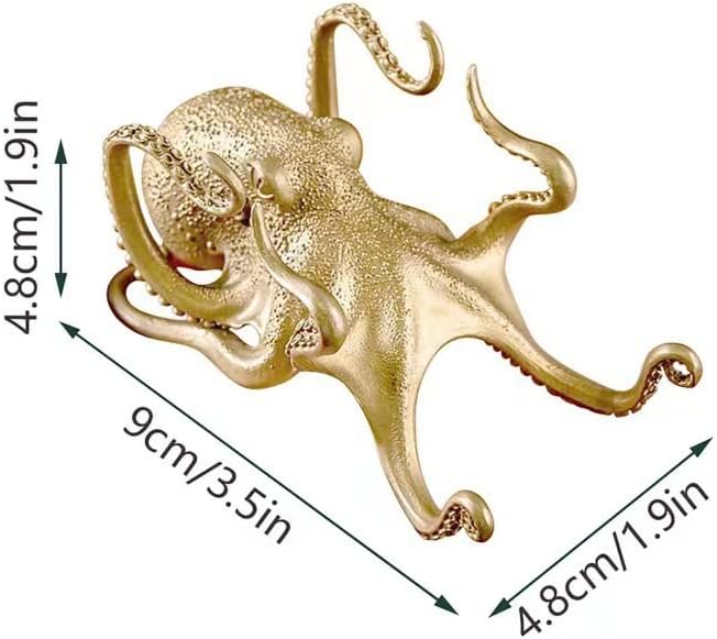 Metal Octopus Cuttlefish Figurines Statue Desk Stand for Phone Bracket Pen Spectacles / Sliver